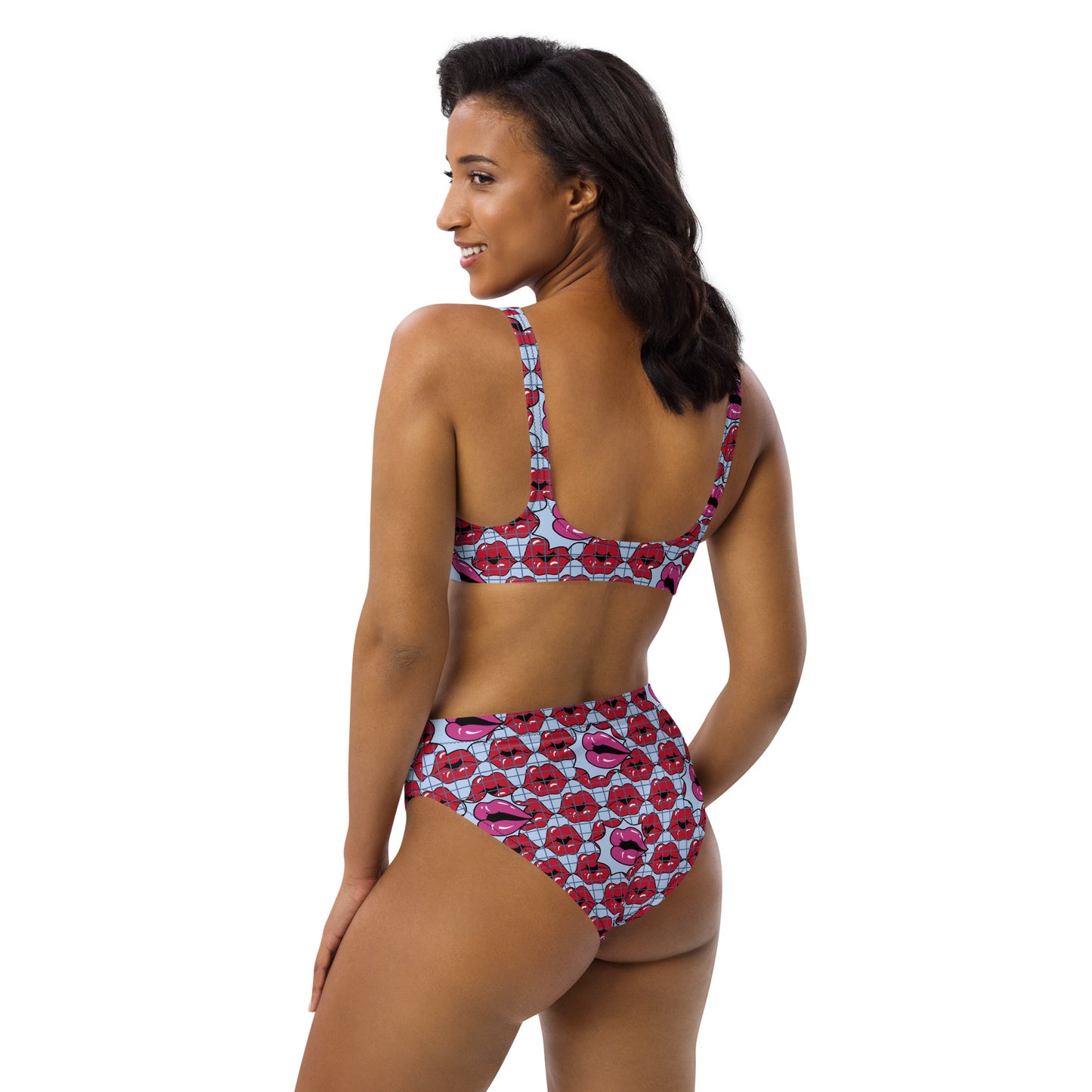 Summer-Lip high-waisted bikini