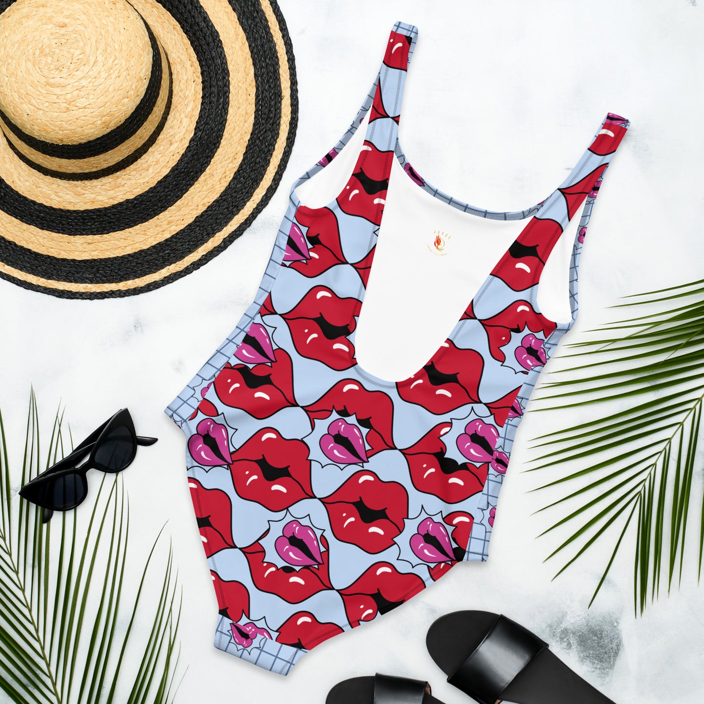 Summer-Lip One-Piece Swimsuit