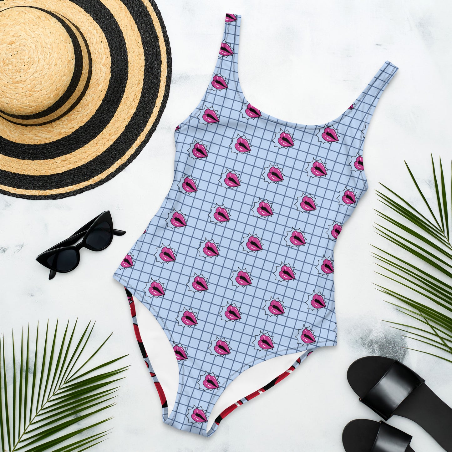 Summer-Lip One-Piece Swimsuit
