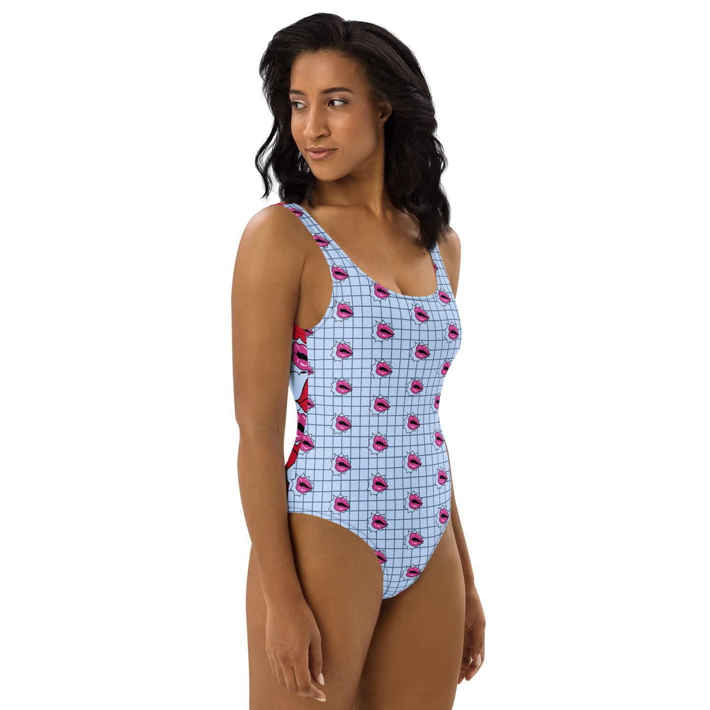 Summer-Lip One-Piece Swimsuit