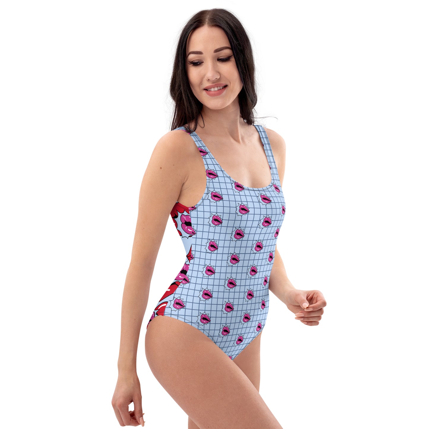 Summer-Lip One-Piece Swimsuit