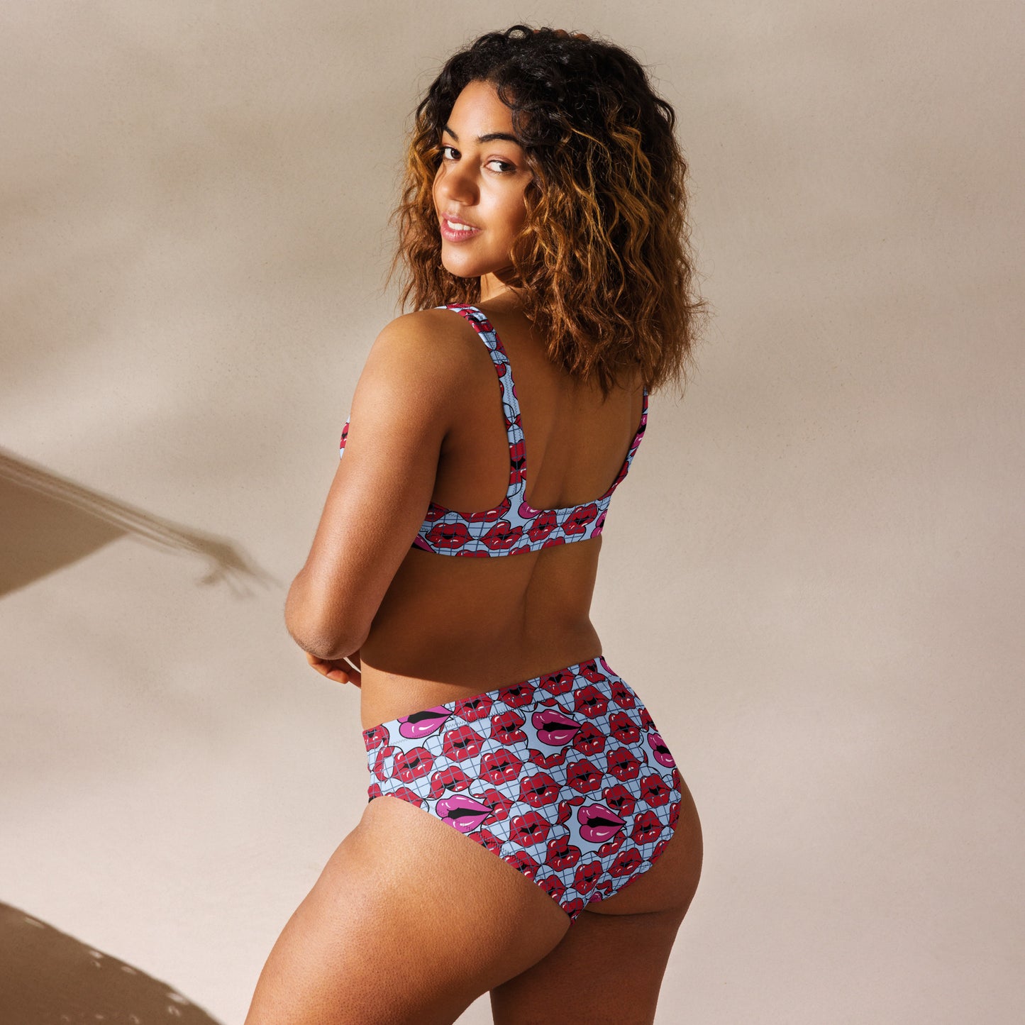 Summer-Lip high-waisted bikini