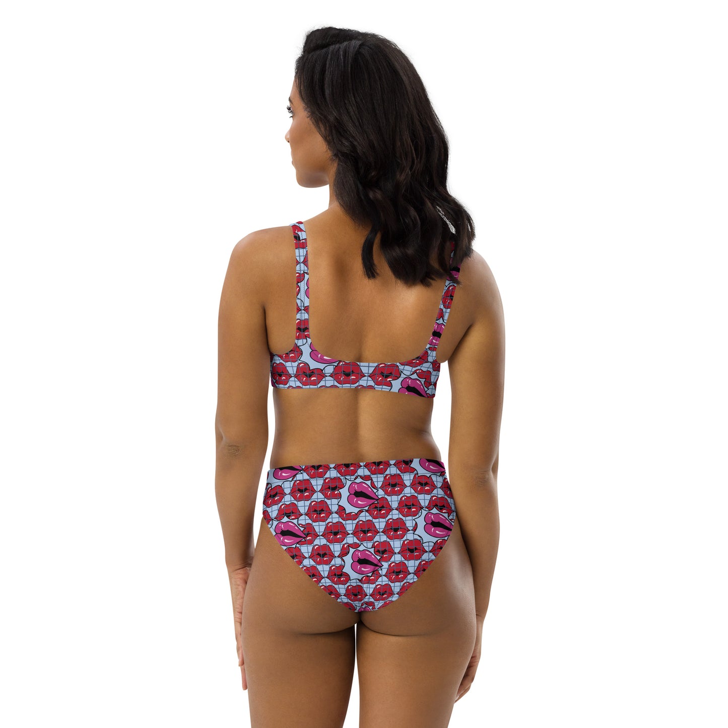 Summer-Lip high-waisted bikini