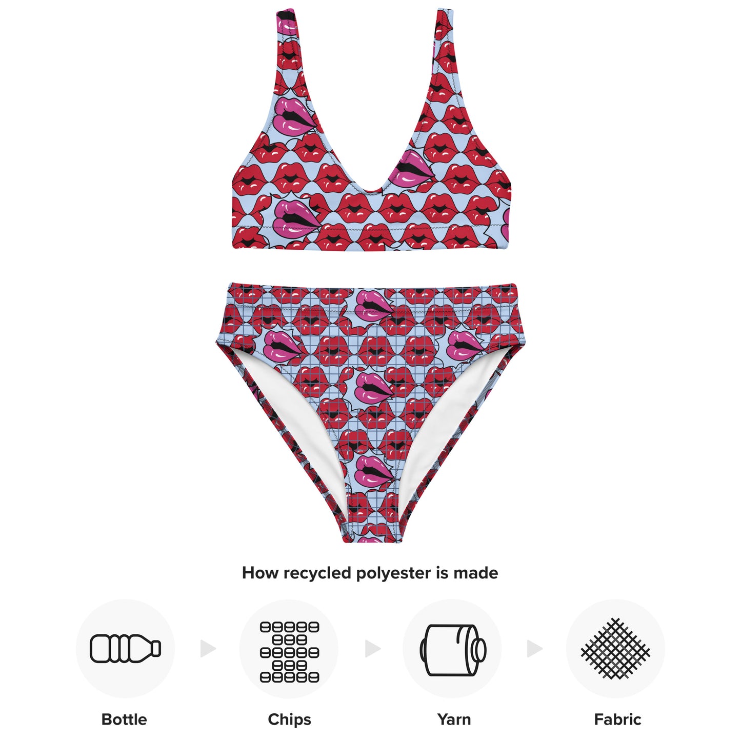 Summer-Lip high-waisted bikini
