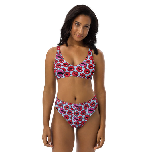 Summer-Lip high-waisted bikini