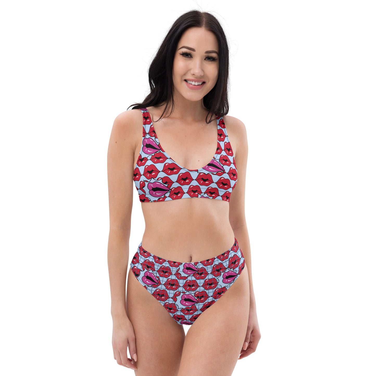 Summer-Lip high-waisted bikini