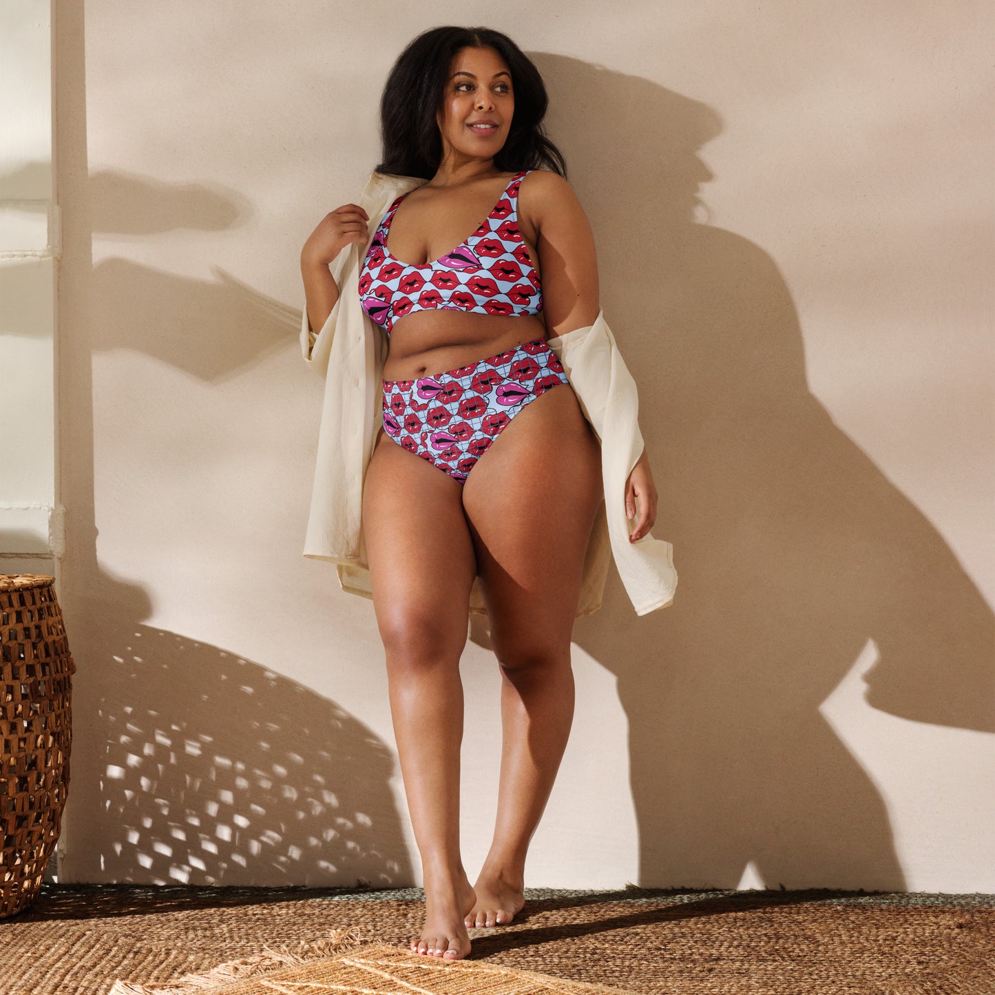 Summer-Lip high-waisted bikini