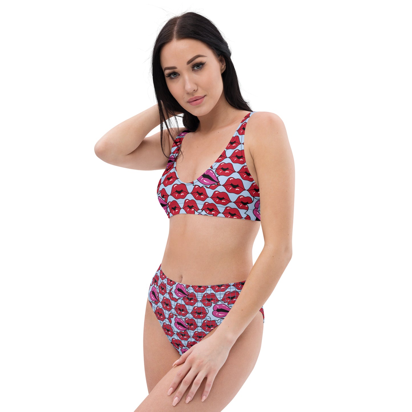 Summer-Lip high-waisted bikini