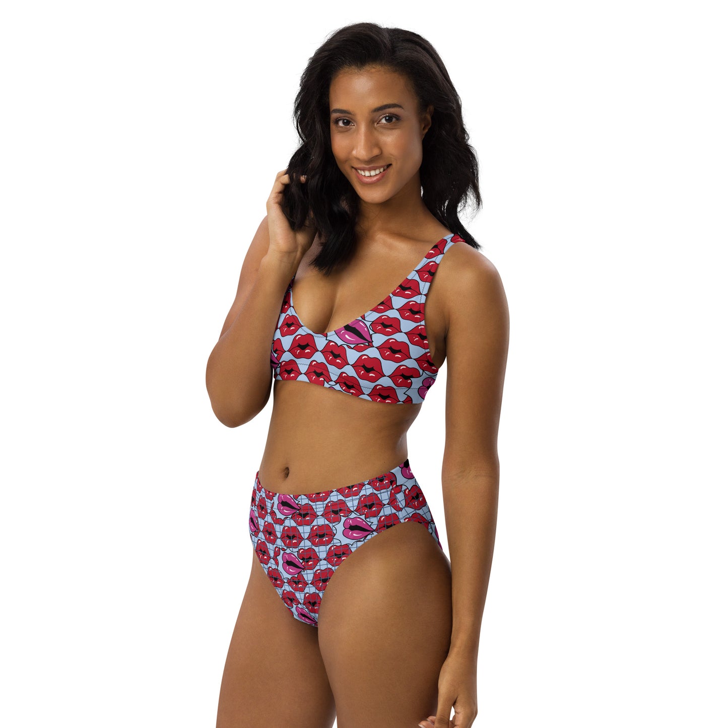 Summer-Lip high-waisted bikini