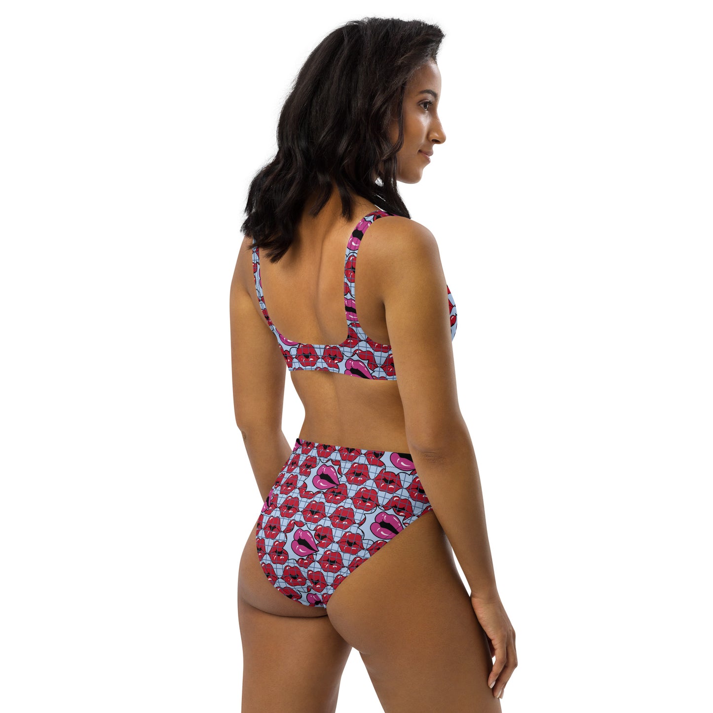 Summer-Lip high-waisted bikini