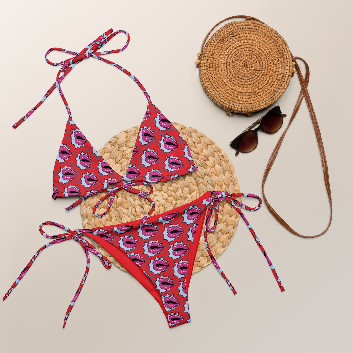 Summer-lip string bikini