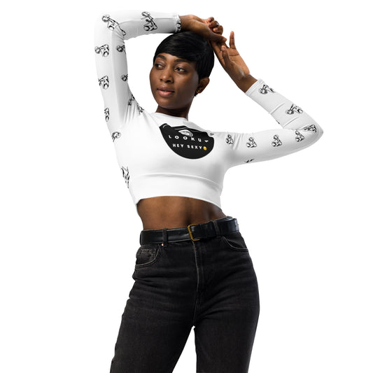 Recycled long-sleeve crop top