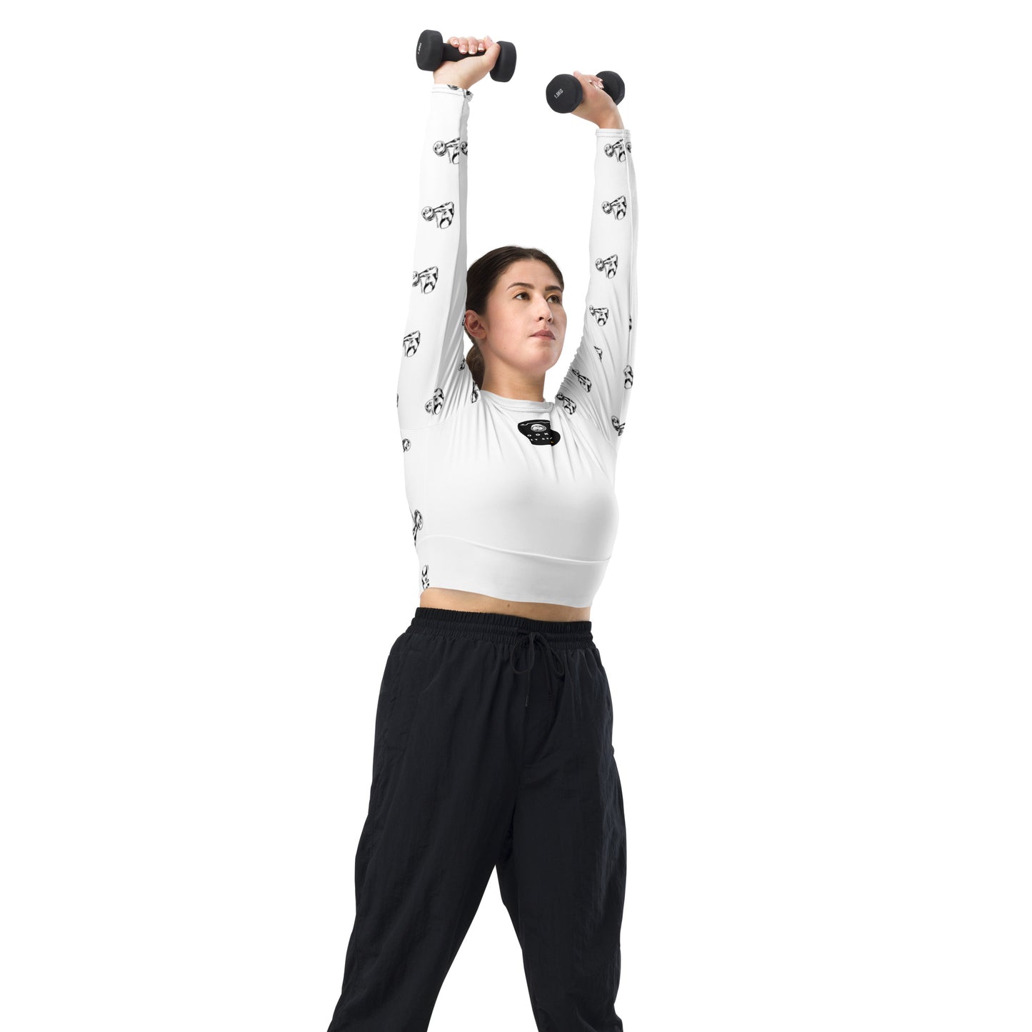 Recycled long-sleeve crop top